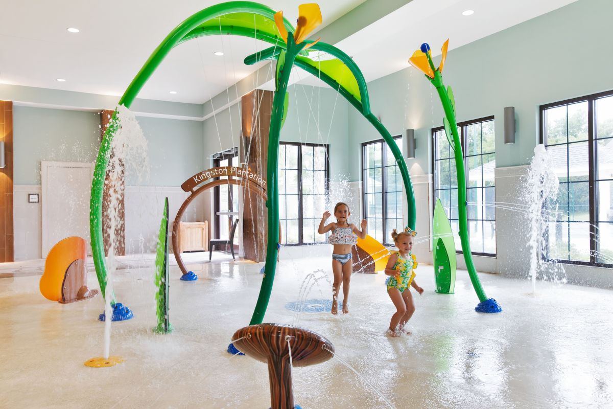 The indoor splash pad for children at Kingston Plantation